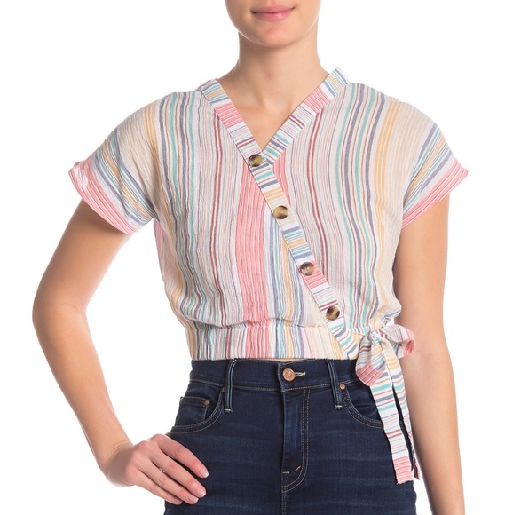 Planet Gold Striped detail Top NWT L - Picture 1 of 4